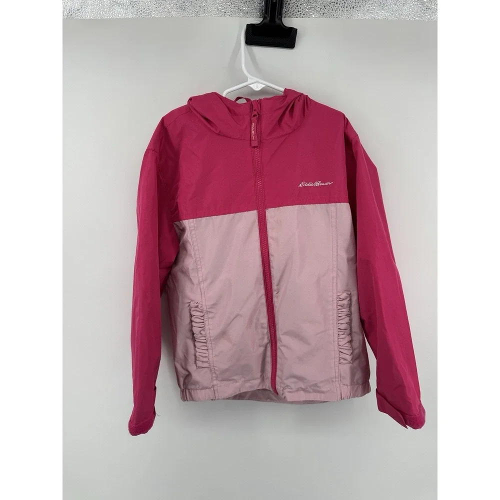 Eddie Bauer Girls Hooded Jacket Shell, Pink, Size Small 7/8 - Picture 1 of 7